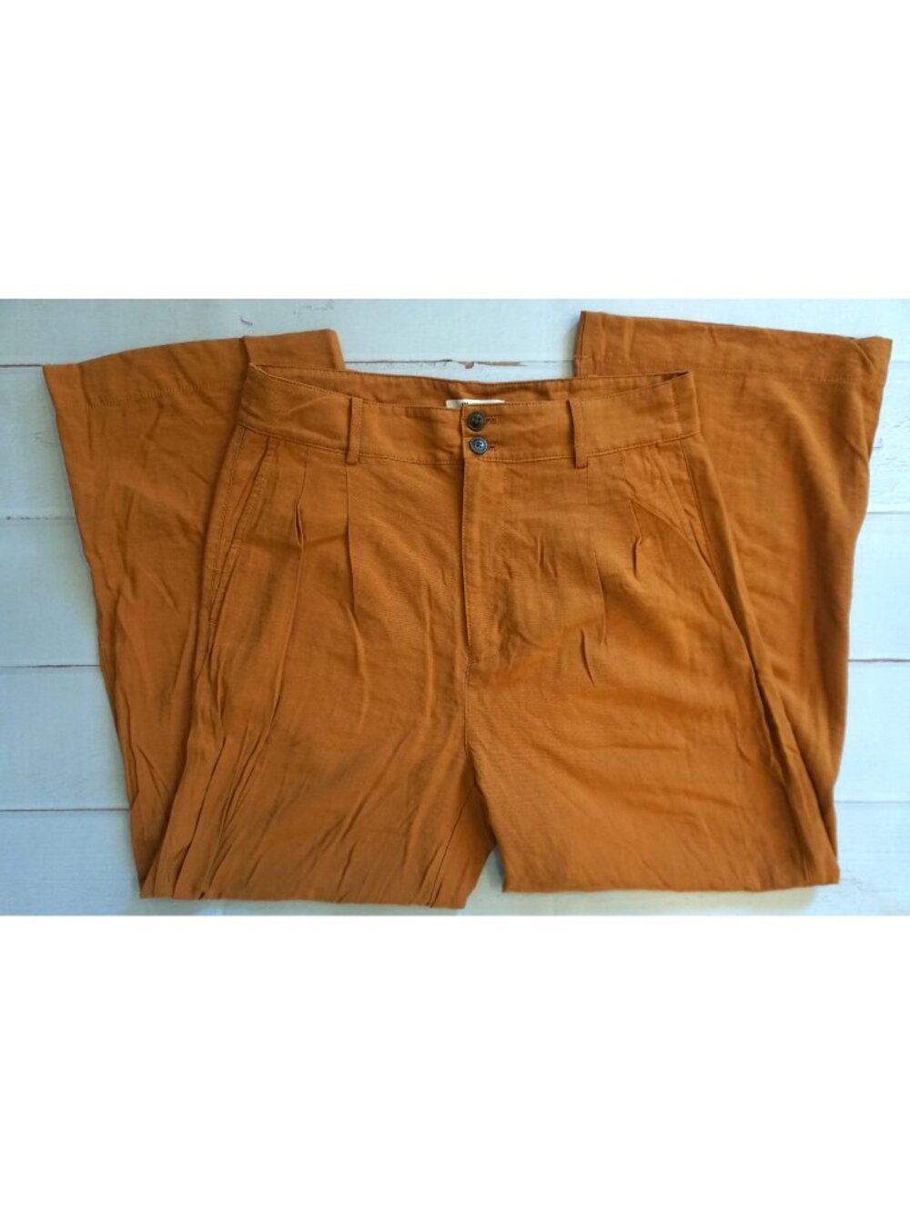 Madewell Women's Orange Wide Leg Crop Pants Cotton Rayon Size 6